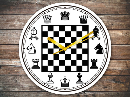 Reloj De Pared De Ajedrez Tablero Chess 25cm