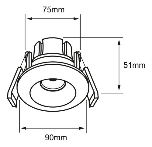 Luminario P/ Empotrar A Techo Steam 9 W 30k Negro Tecnolite