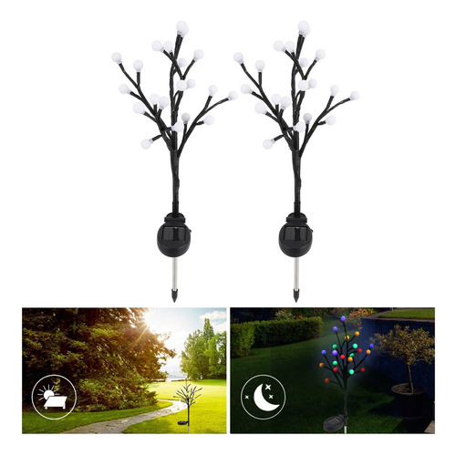 Paquete De 2 Luces Solares Para Ramas De Árboles 20 Led De