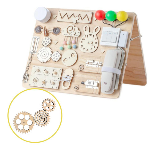 2 Tablero Ocupado Montessori, Accesorios De Engranaje