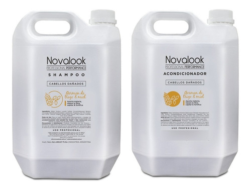 Shampoo + Acond. C/ G. De Trigo Y Miel Novalook X 5 Lts