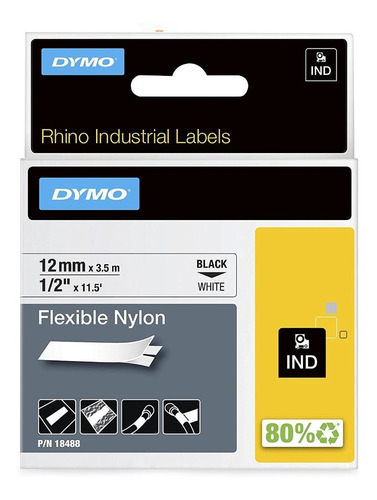 Cinta Rhino Industrial Nylon 12mm X 3.5mm Dymo