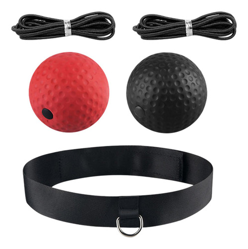 Juego De Diadema Con Pelota Para De Boxeo, Rojo Y Negro
