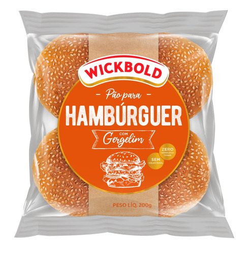Pão para Hambúrguer com Gergelim Wickbold Pacote 200g