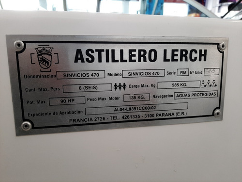 Imagen 7 de 19 de Lancha Lerch Sv160 Open Full S/ Motor