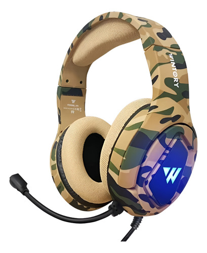 Headset Gamer Wintory Gamer M1 Camuflado Camuflado Com Luz Led