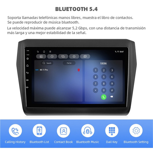Estéreo 4+64g Carplay Para Suzuki Swift 2018-2024 4k Wifi6