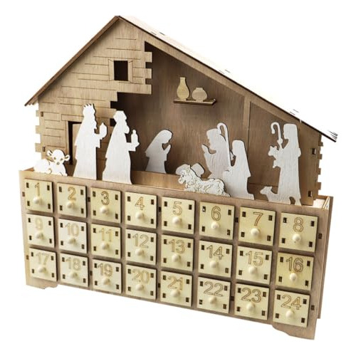 Calendario De Madera Decorativa Para Mesa, Árbol De Navidad