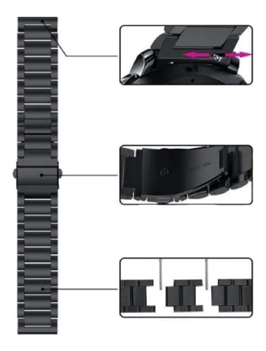 Pulseira Aço Inox Compatível Galaxy Watch 7 40mm 44mm