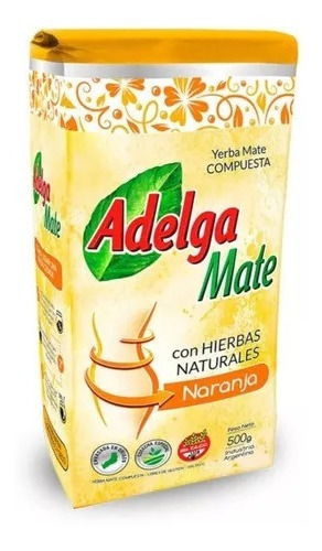 Yerba Mate Adelga Mate Naranja C/hierbas Nat. De 500 G