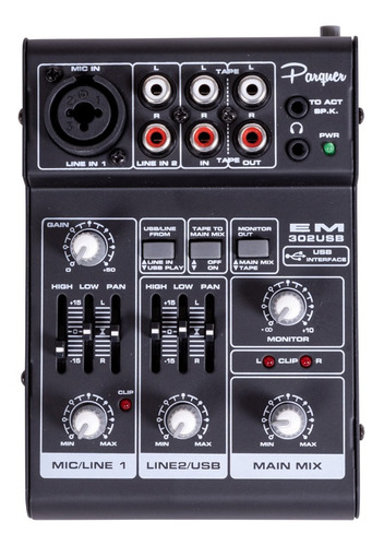 Consola Mixer Portatil 3 Ch Parquer Em-302usb Cuota