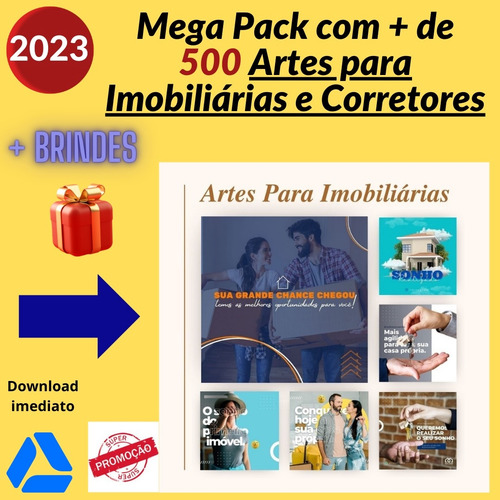 Pack + 500 Artes Para Imobiliária E Corretorres - Novo