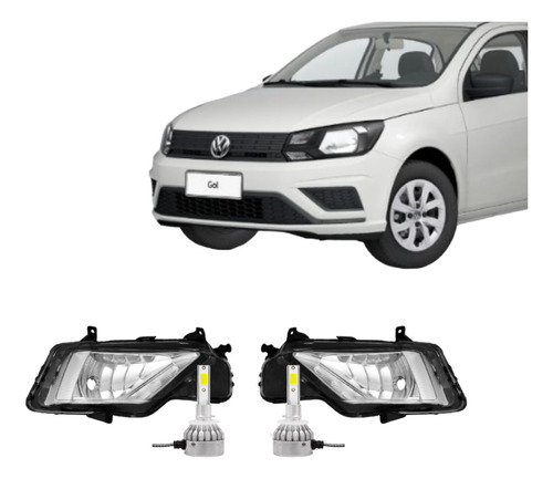 Juego Faro Auxiliar Vw Gol Trend 2022 + Cree Led