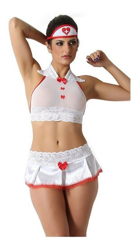 Lingerie Doutora Enfermeira Médica Gg Plus Size Saia Festa