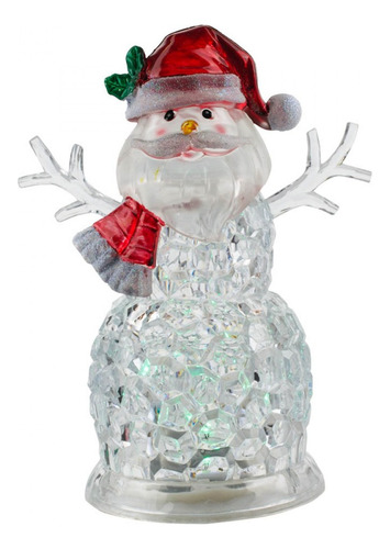 Enfeite Natalino Boneco De Neve Papai Noel Plástico 22,5 Cm Cor Vermelho