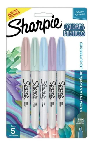 Marcador Permanente Sharpie 2155612 Colores Misticos C/5pzs