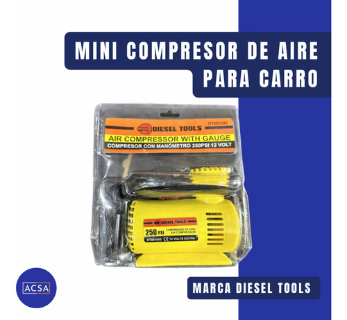 Mini Compresor De Aire Para Carro. Marca Diesel Tools