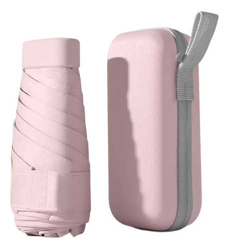 Mini Guarda Chuva Bolsa Cápsula De Bolso Portátil Anti-uv Cor Rosa