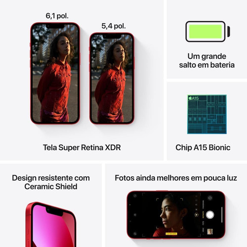 Imagem 7 de 9 de Apple iPhone 13 (256gb) - (product)red
