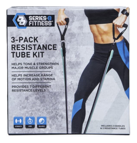 Serie 8 Fitness 3 Pack De Tubo De Resistencia