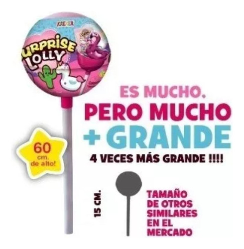 Lolly Surprise Chupetin Gigante 60cm Muchas Sorpesas Kreker