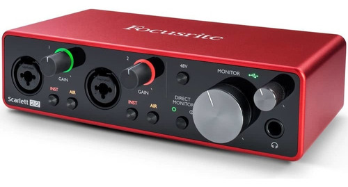Interface Audio Usb Focusrite Scarlett 2i2 - 3ra Gen Color Rojo