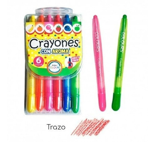 Crayones Retractil Con Aroma X6 Unidades Crayon 17730 Edu