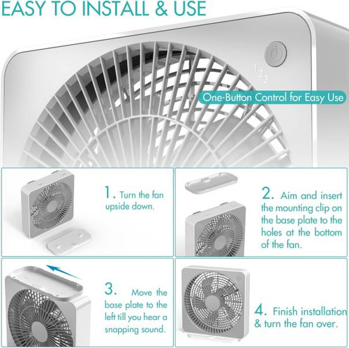 Askpulion Ventilador De Caja Pequeña De 10 Pulgadas, De 3 De