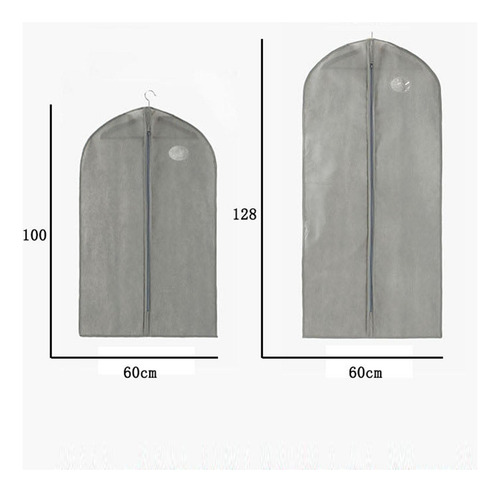 3 Bolsas De Almacenamiento De Ropa Bolsa De Gris 60x100cm