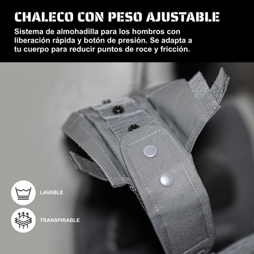 Chaleco Lastrado Tribe Wod Ajustable Para Ejercicio Color Gris Oscuro