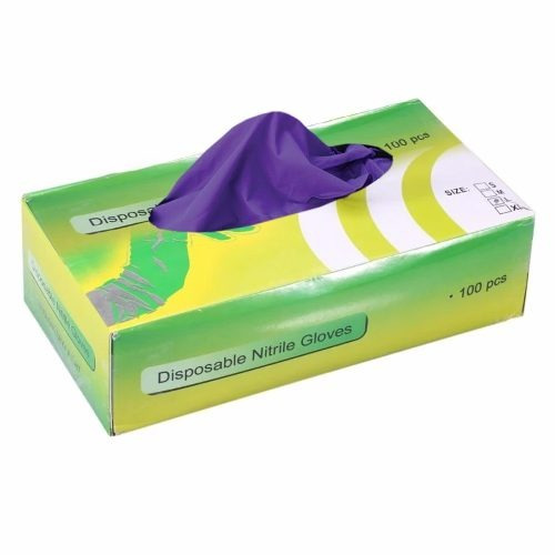 Guantes De Nitrilo Morado 100 U Talla M Caja