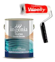 Comprar Pintura Pileta Caucho Clorado 4 Litros Ingenia + Rodillo Acabado Mate Color Blanco