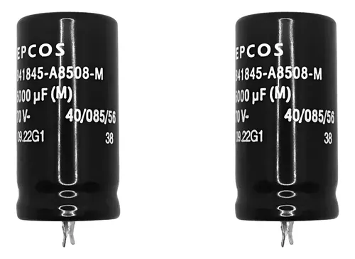 Kit Com 2 Capacitor Eletrolítico 5000uf 70v Tdk Snap In