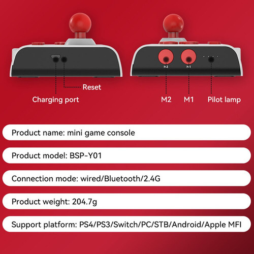 De Joystick Portátil Para Juegos, 3 Modos De Conexión,
