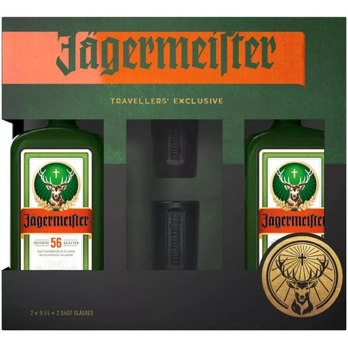 Kit Licor Jagermeister Pack 2x 500ml + 2 Copos Shots