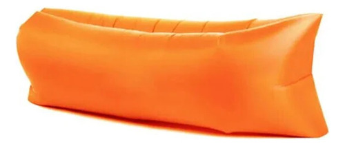 Sofá De Ar Inflável Camping Confortável Saco De Dormir Cor Laranja