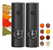 Comprar Kit 2 Moedores Elétricos Ajustáveis Sal Pimenta E Temperos Cor Preto