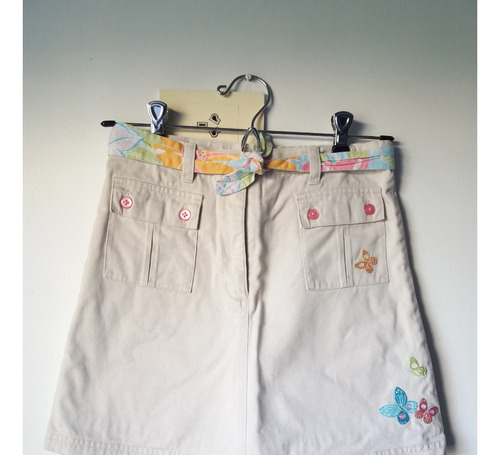 Pollera Short Gabardina Bordada Gymboree Nena Talle 12