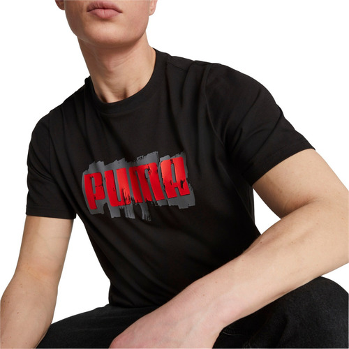 Playera Puma Hombre Graphics Wording Algodón Cuello Redondo
