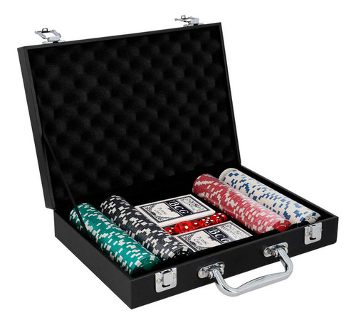 Set De Juego De Poker Con 2 Barajas, 5 Dados, Y 200 Fichas