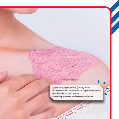 Exfoliante Corporal Diler De 350ml Fórmula Con Colágeno Y Ácido Hialurónico Para Piel Suave Limpia Y Revitalizada De Uso Diario O Semanal Aroma Frambuesa