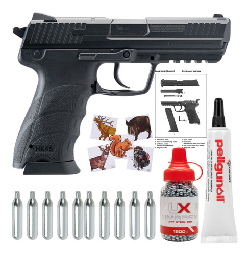 Marcadora Airsoft Hk 45 Full Metal Co2 Bbs.177 Xtreme