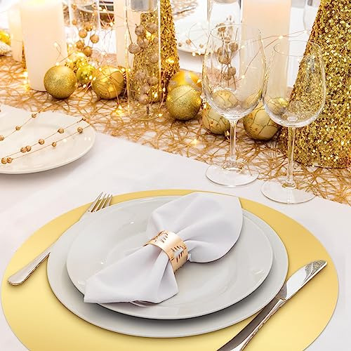 50 Manteles Individuales Desechables Dorados Para Fiesta