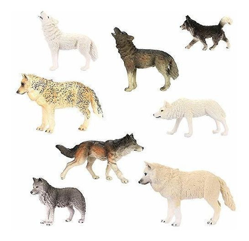 Intsun Wolf Toys Figuras 8pcs, Juguetes Animales Wolf 5fv41