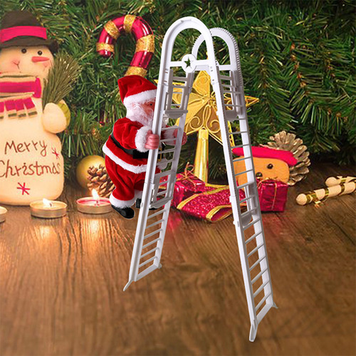 Juguete Eléctrico De Papá Noel Para Escalar Con Escalera