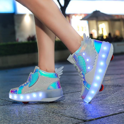 / ~ Zapatos Con Ruedas For Niños Y Niñas Con Luces Led For