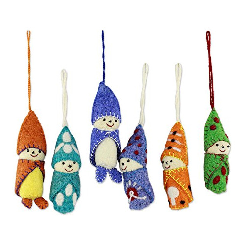 Ornamentos De Elfos De Fiesta Felted De Mano De Babes I...