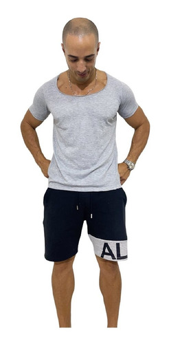 Remeras Alpina Hombre Cuello Desbocado Abierto Jersey C