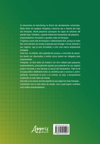 Franquias: Os Dois Lados da Moeda, de Henrique Müller, Luiz. Editorial Appris Editora e Livraria Eireli - ME, capa mole em português, 2021