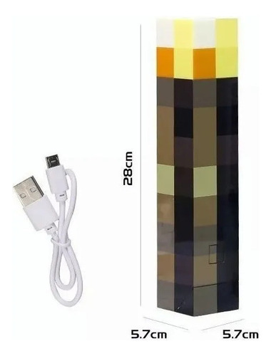 Lámpara Led Nocturna Recargable De Minecraft, 2 Unidades